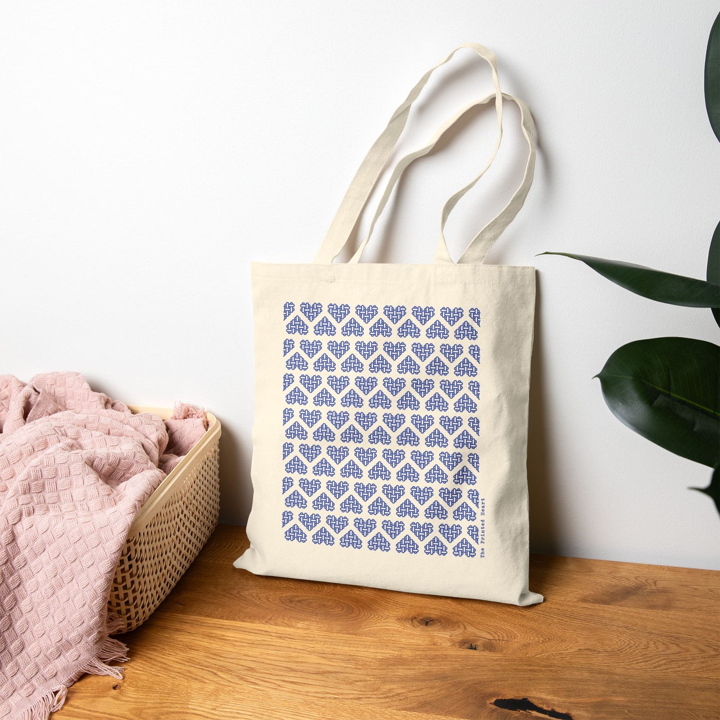 The Printed Heart - Tote Bag - Blue Hearts