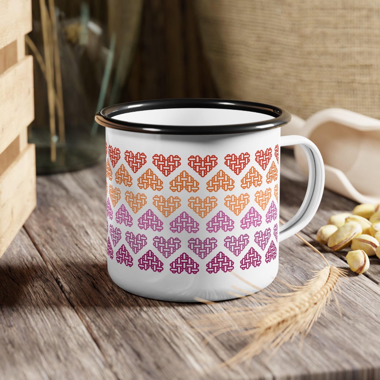 Enamel Mug - Lesbian Pride Flag Colours