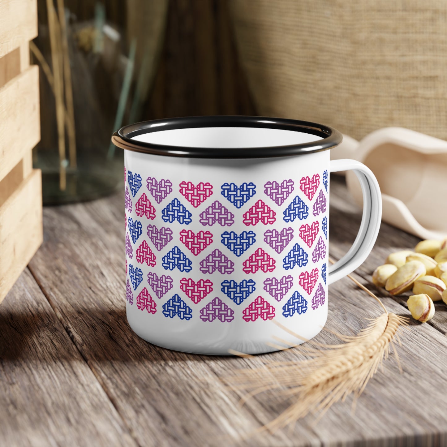Enamel Mug - Mixed Bisexual Pride Flag Colours