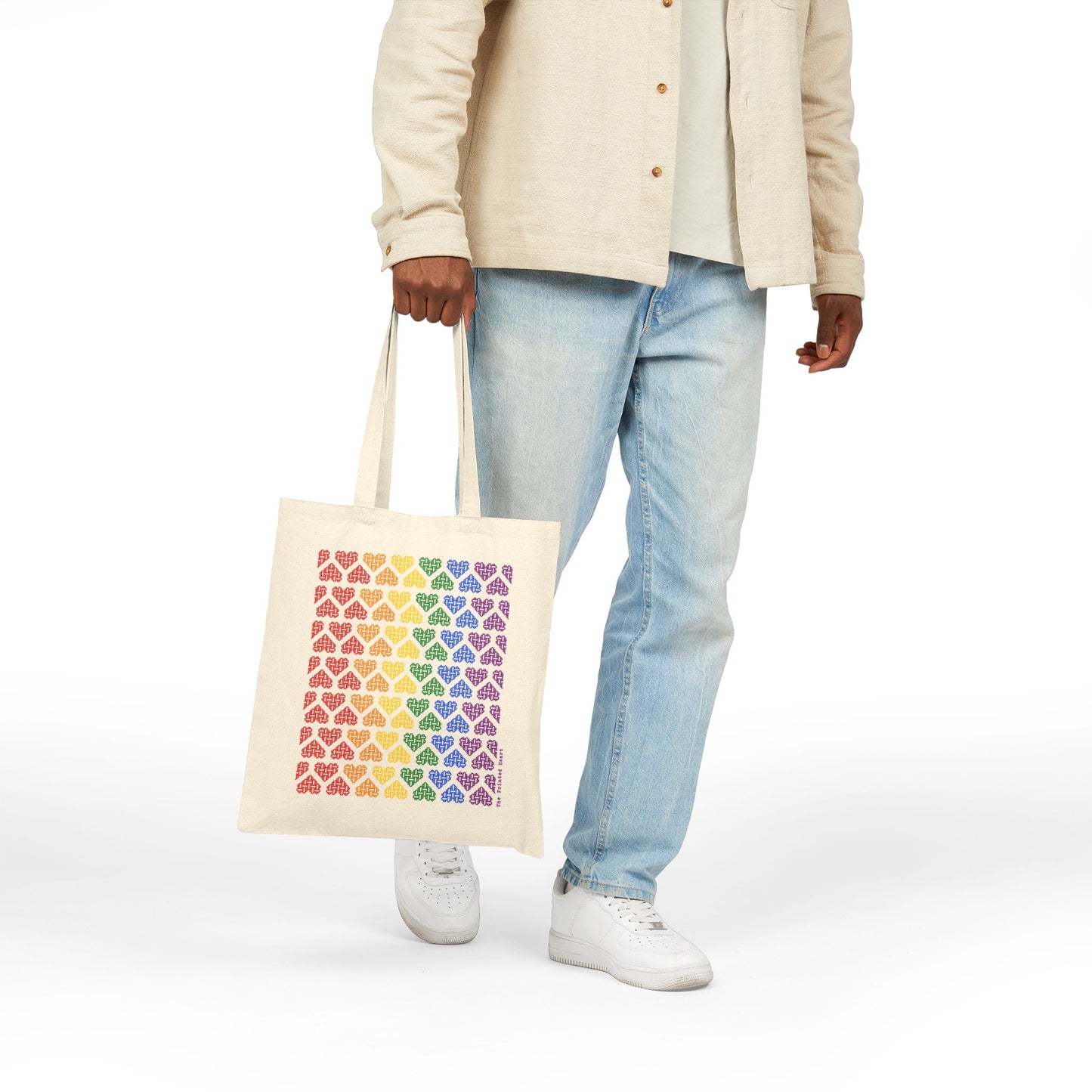 The Printed Heart - Tote Bag - Rainbow Hearts