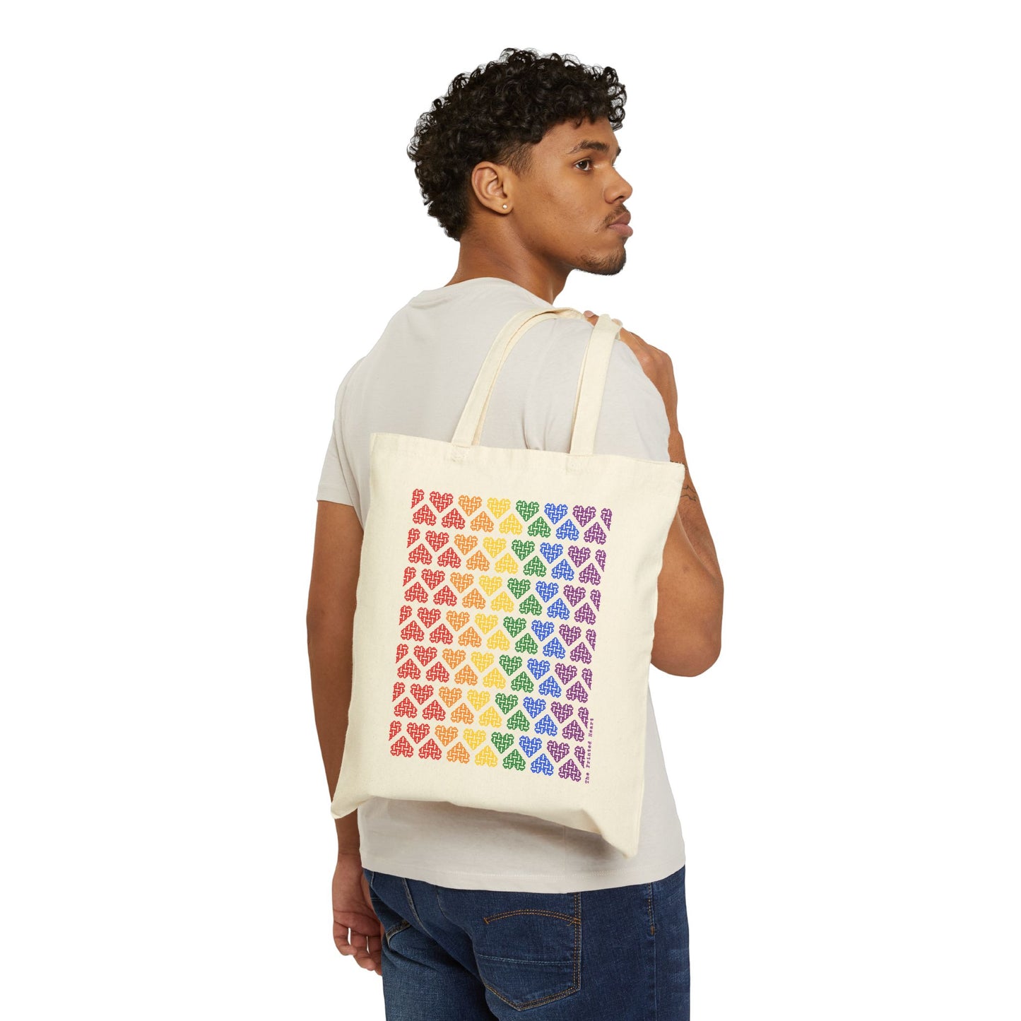 The Printed Heart - Tote Bag - Rainbow Hearts