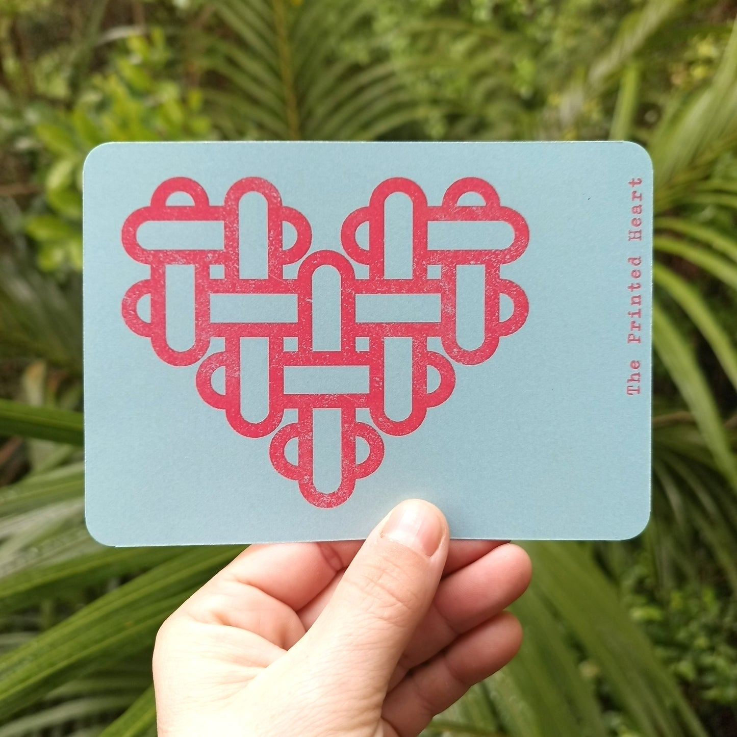 The Printed Heart - Heart Print Postcard Set of 10 – Crimson and Light Blue