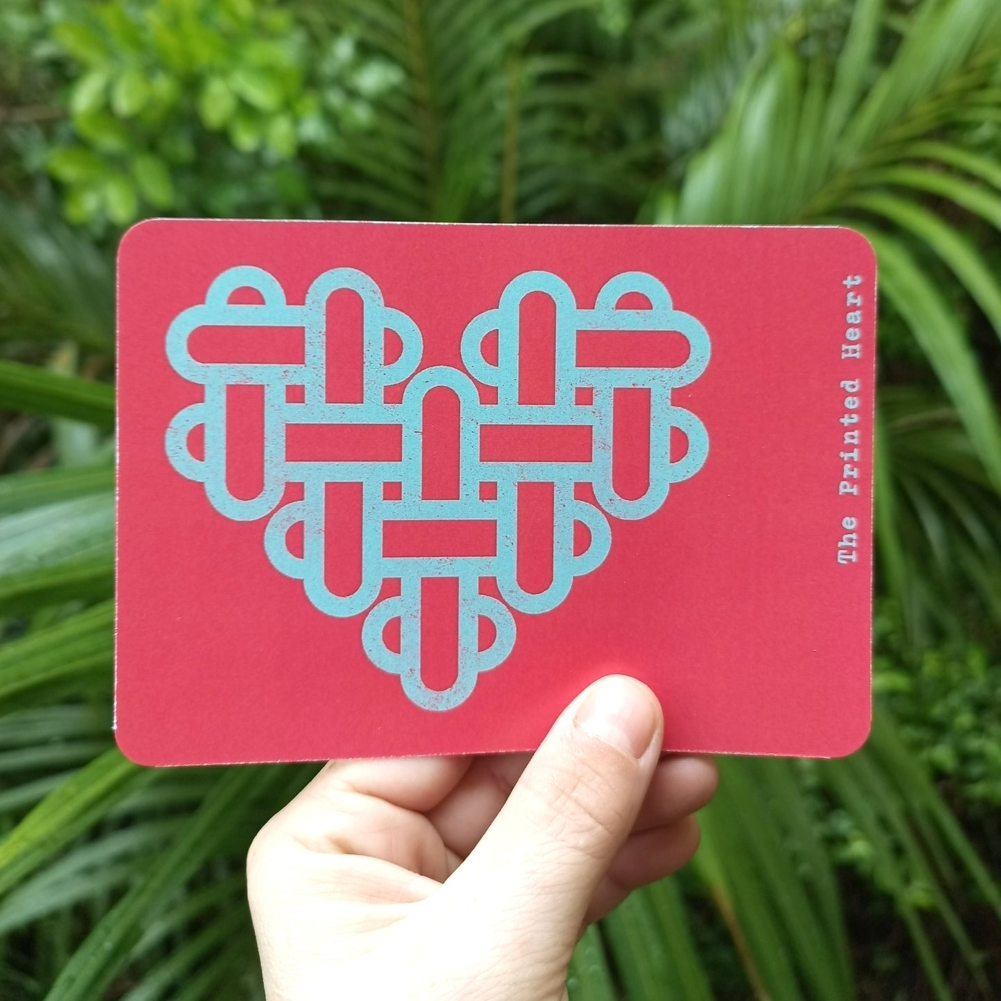 The Printed Heart - Heart Print Postcard Set of 10 – Light Blue and Crimson