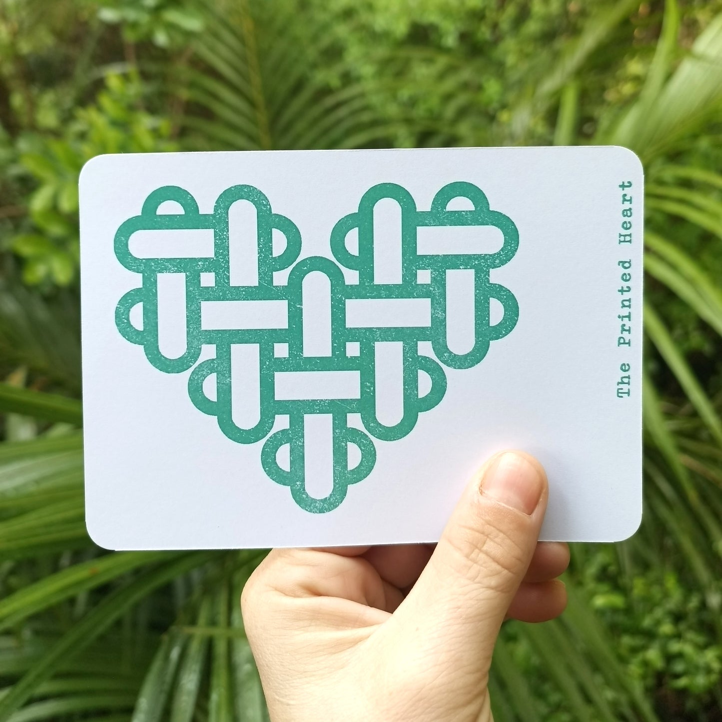 The Printed Heart - Heart Print Postcard Set of 10 – Aqua and White