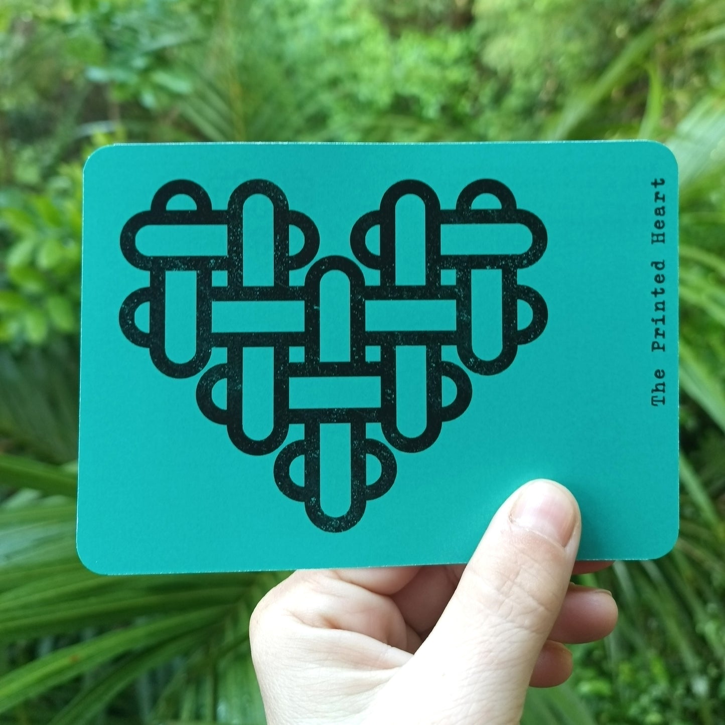 The Printed Heart - Heart Print Postcard Set of 10 – Black and Aqua
