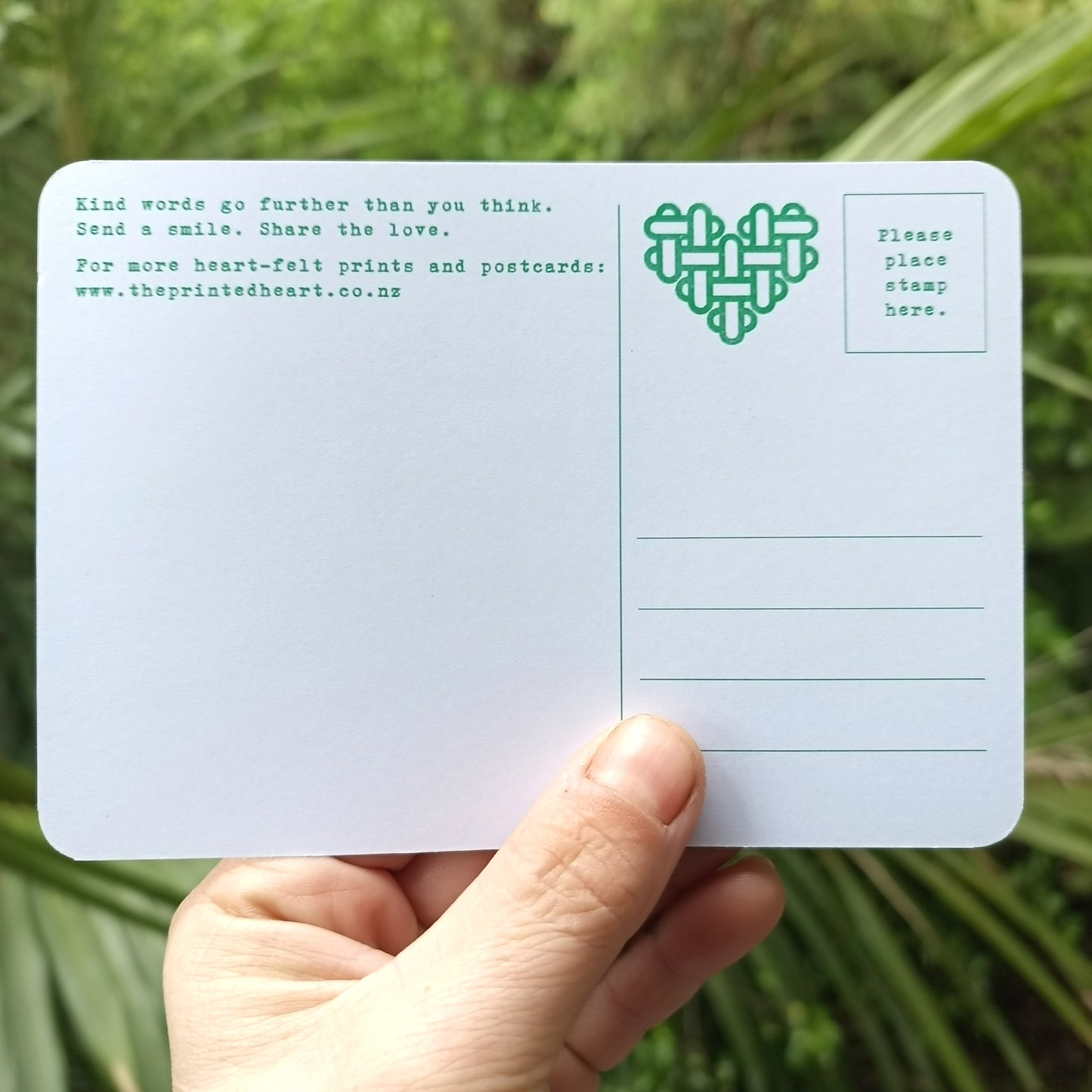 The Printed Heart - Heart Print Postcard Set of 10 – Pink and Green
