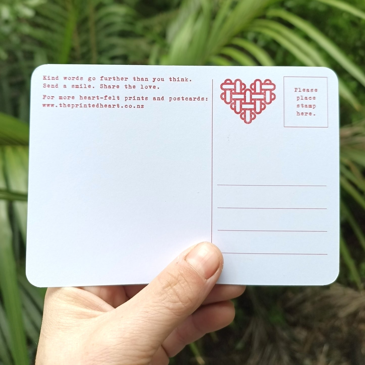 The Printed Heart - Heart Print Postcard Set of 10 – Crimson and Light Blue