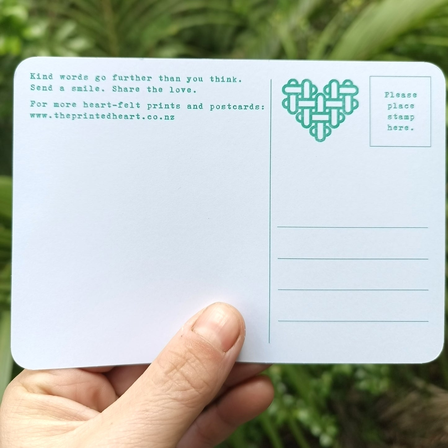 The Printed Heart - Heart Print Postcard Set of 10 – Aqua and White