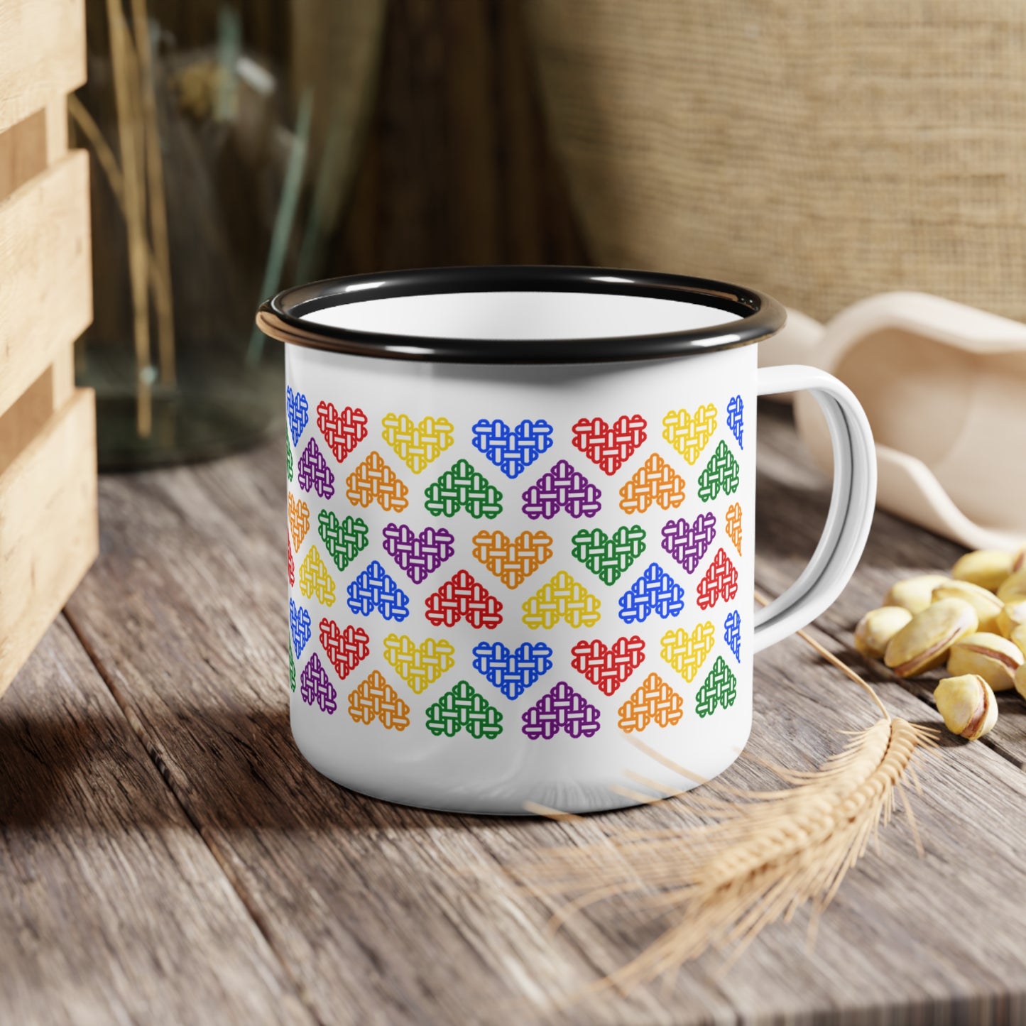 LGBT Pride Flag Colours Mixed - Enamel Mug