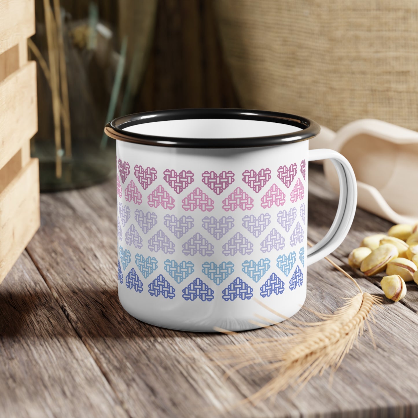 Enamel Mug - Bigender Pride Flag Colours - Personalisable