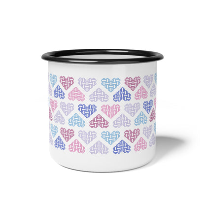 Enamel Mug - Mixed Bigender Pride Flag Colours - Personalisable