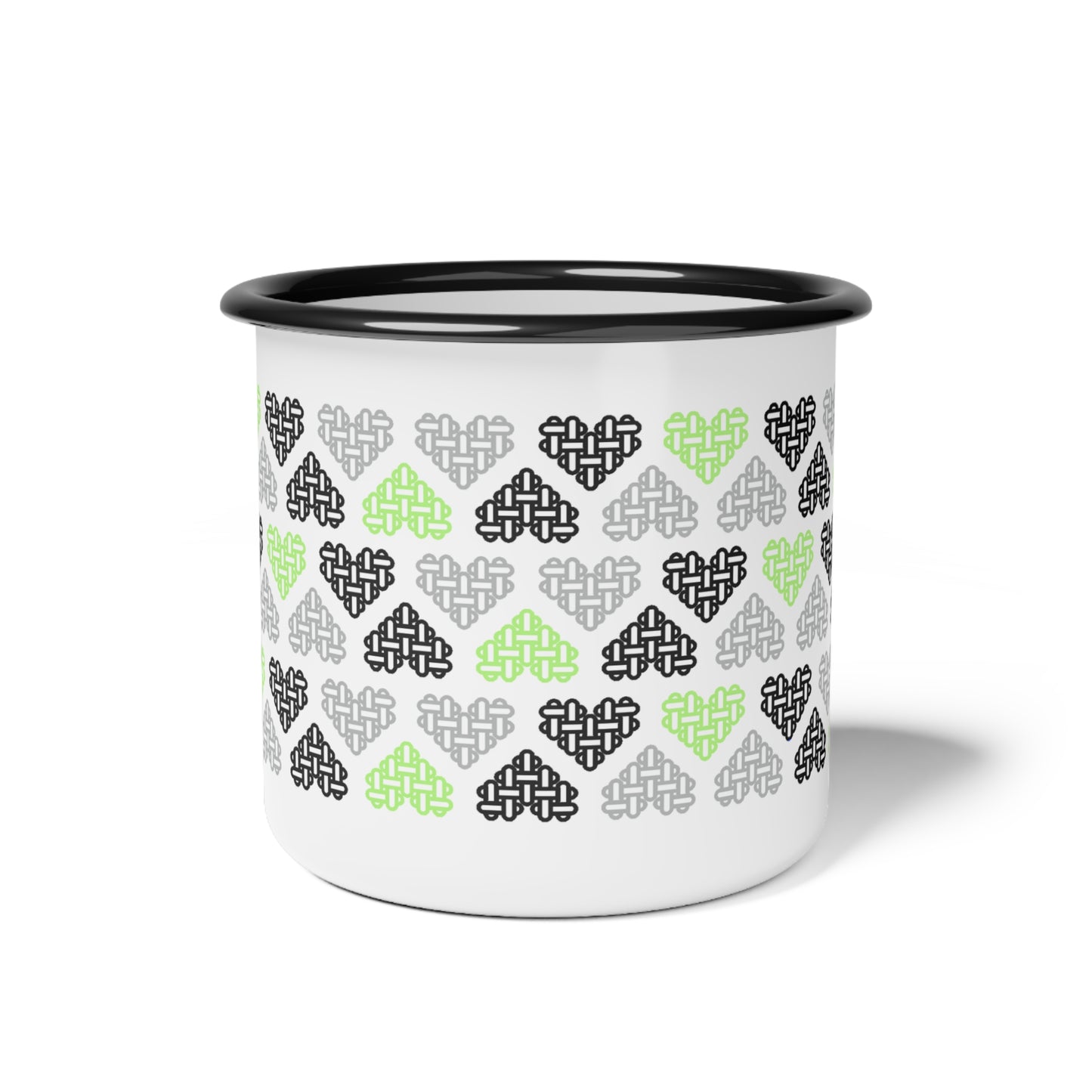 Enamel Mug - Mixed Agender Pride Flag Colours - Personalisable