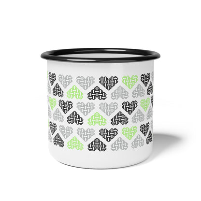 Enamel Mug - Mixed Agender Pride Flag Colours - Personalisable