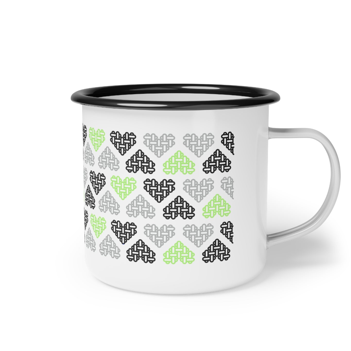 Enamel Mug - Mixed Agender Pride Flag Colours - Personalisable