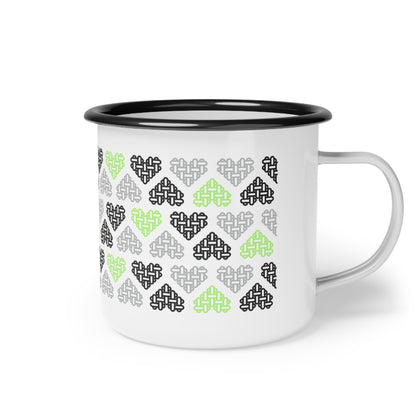 Enamel Mug - Mixed Agender Pride Flag Colours - Personalisable