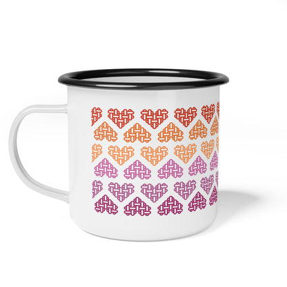 Enamel Mug - Lesbian Pride Flag Colours