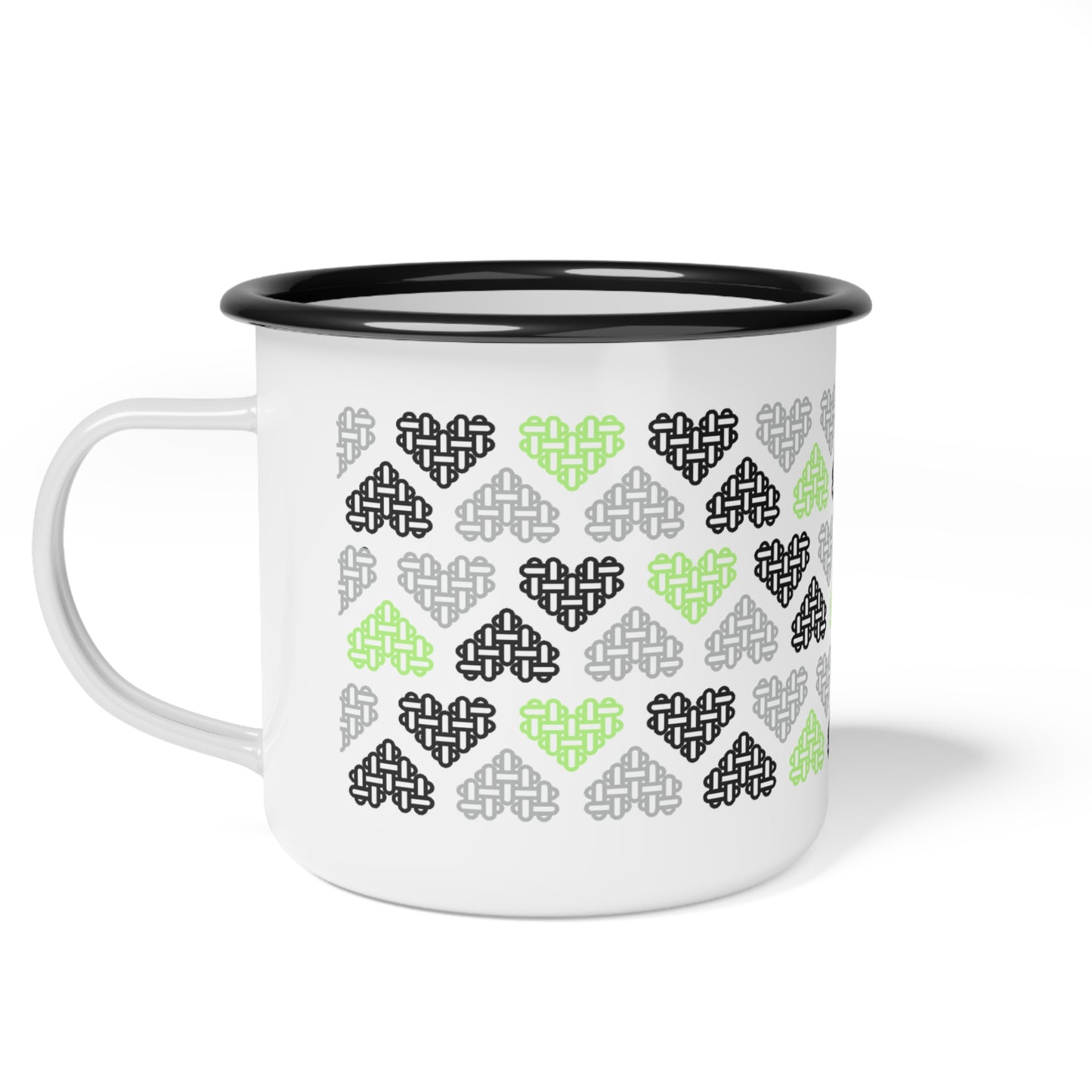 Enamel Mug - Mixed Agender Pride Flag Colours - Personalisable