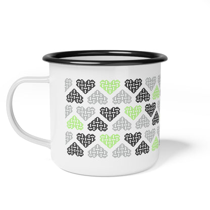 Enamel Mug - Mixed Agender Pride Flag Colours - Personalisable
