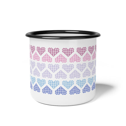Enamel Mug - Bigender Pride Flag Colours - Personalisable