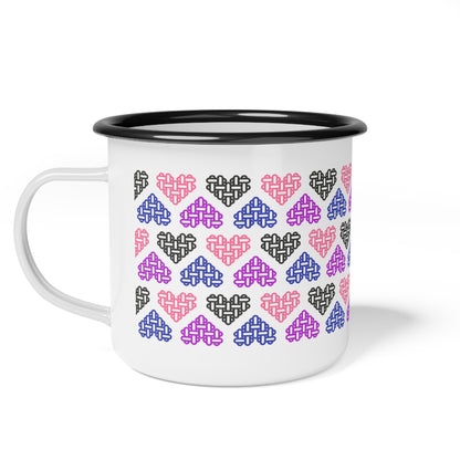 Genderfluid Pride Flag Colours Mixed - Enamel Mug