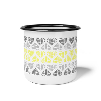 Enamel Mug - Demigender Pride Flag Colours