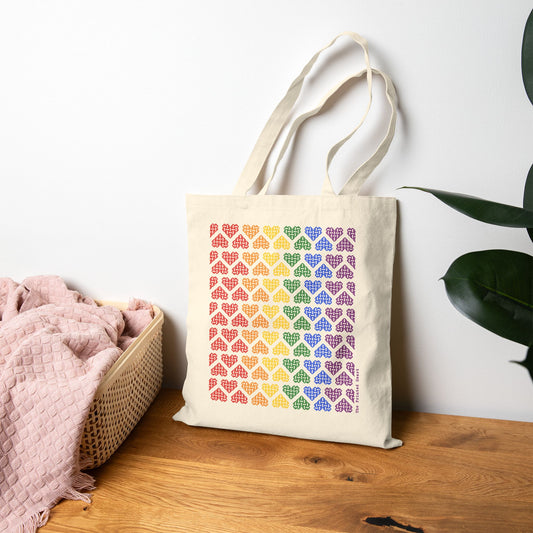 The Printed Heart - Tote Bag - Rainbow Hearts