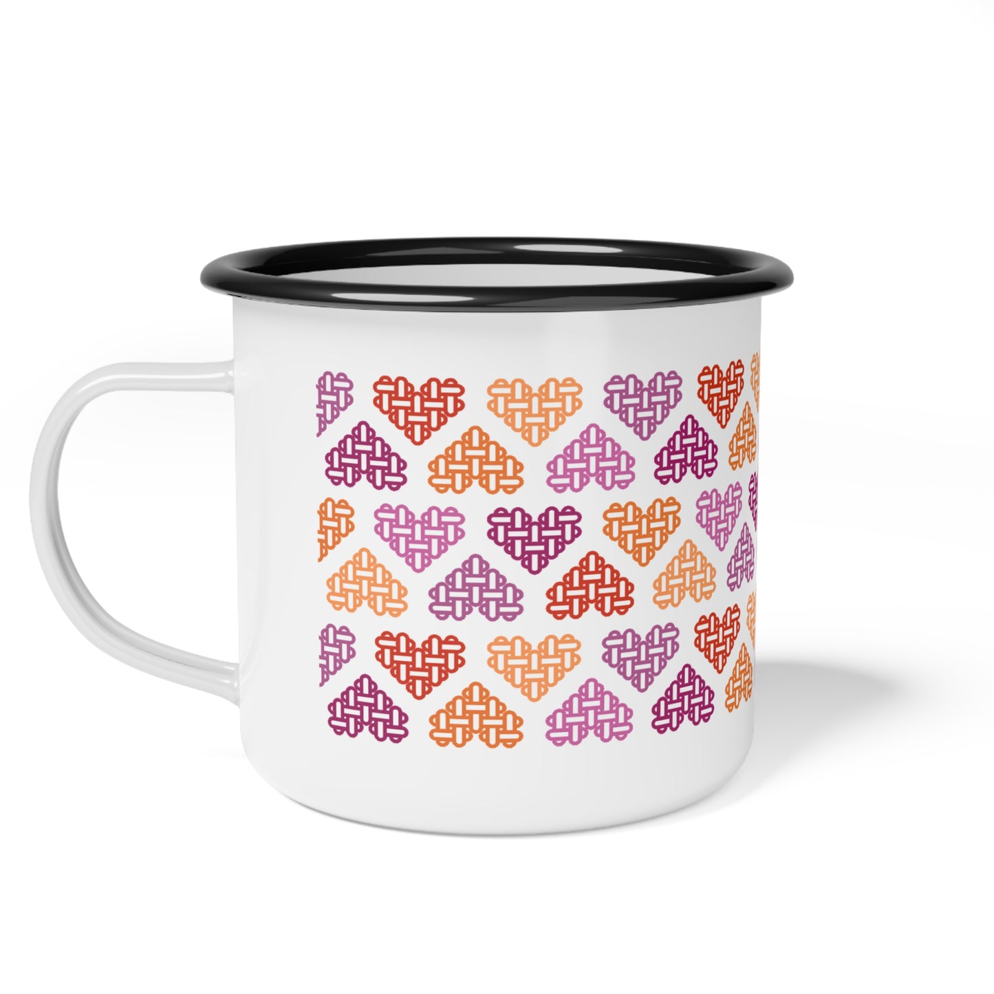 Enamel Mug - Mixed Lesbian Pride Flag Colours