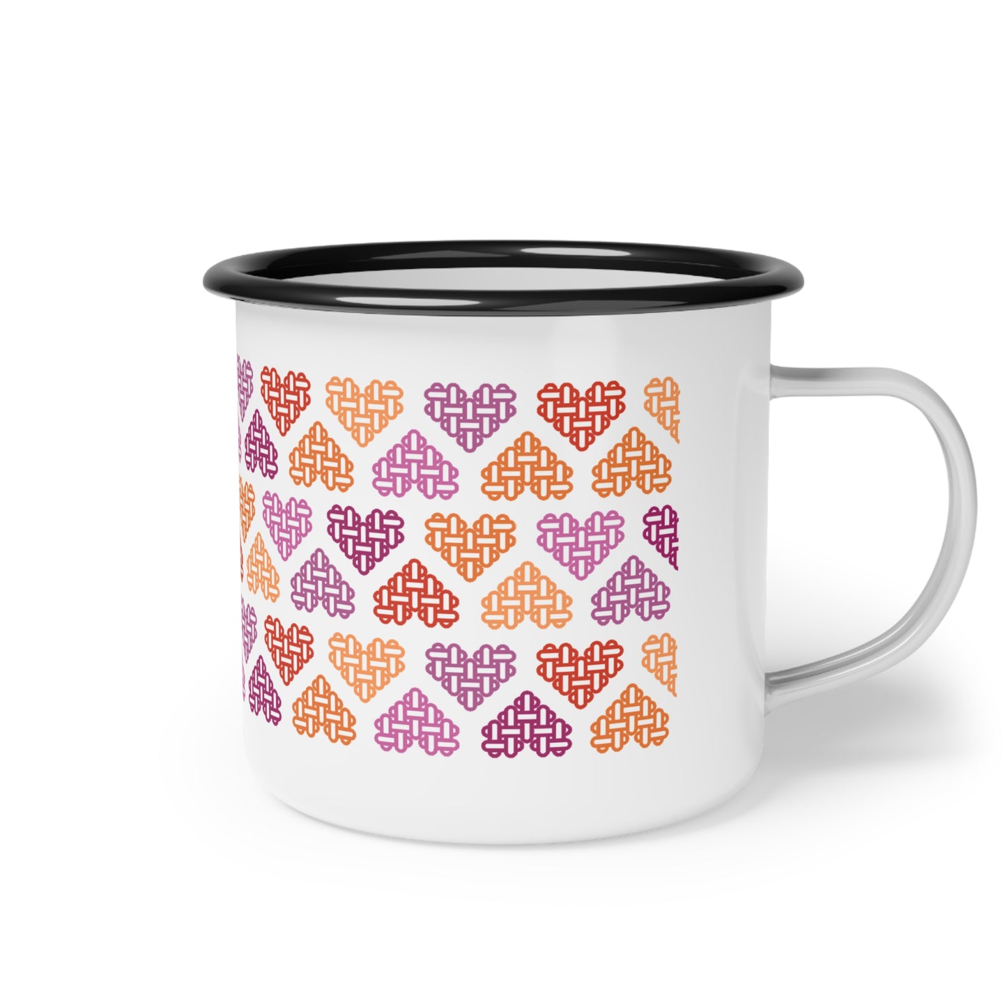 Enamel Mug - Mixed Lesbian Pride Flag Colours