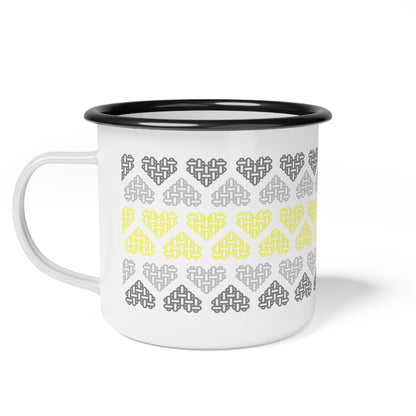 Enamel Mug - Demigender Pride Flag Colours