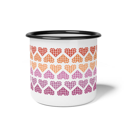Enamel Mug - Lesbian Pride Flag Colours