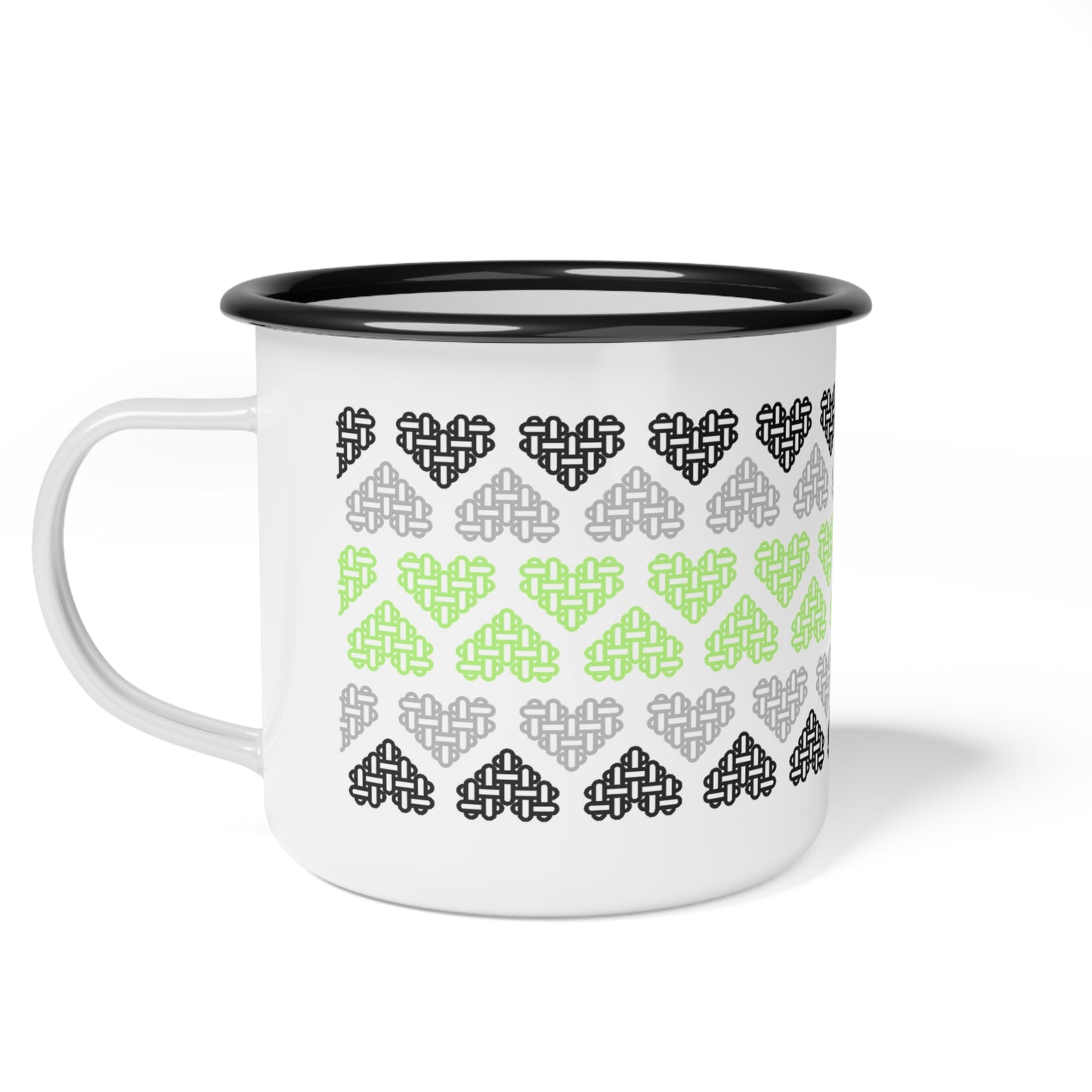 Enamel Mug - Agender Pride Flag Colours - Personalisable