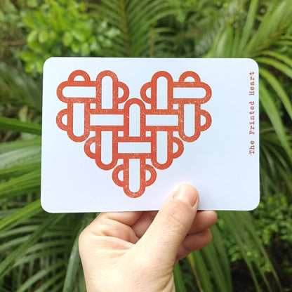 The Printed Heart - Heart Print Postcard Set of 10 – Orange and White