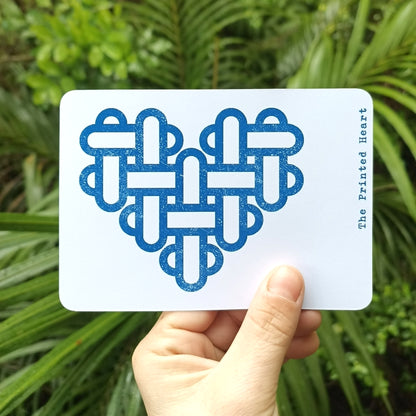 The Printed Heart - Heart Print Postcard Set of 10 – Blue and White