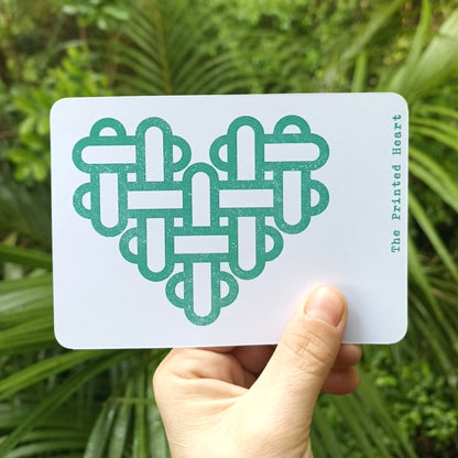 The Printed Heart - Heart Print Postcard Set of 10 – Aqua and White